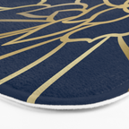 Gold and Navy Flower Bath Mat Gallery Image 3