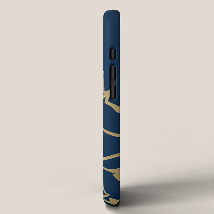 Gold and Navy Flower iPhone Case Gallery Image 2