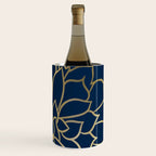 Gold and Navy Flower Wine Chiller Gallery Image 1