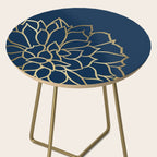 Gold and Navy Flower Side Table Gallery Image 2