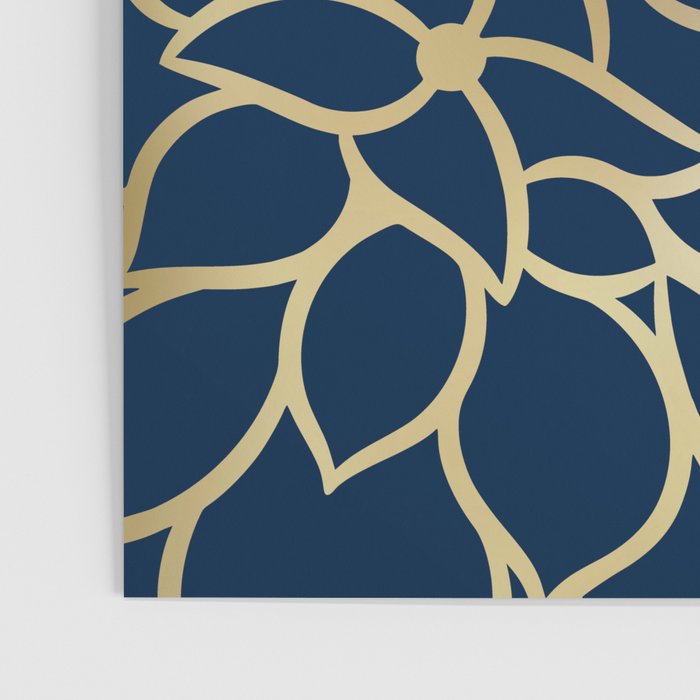 Gold and Navy Flower Poster Gallery Image 3