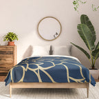 Gold and Navy Flower Comforter Gallery Image 3