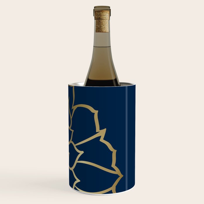 Gold and Navy Flower Wine Chiller Gallery Image 3