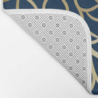 Gold and Navy Flower Bath Mat Gallery Image 2