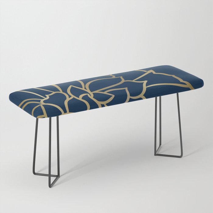 Gold and Navy Flower Bench Gallery Image 1