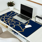 Gold and Navy Flower Desk Mat Gallery Image 2