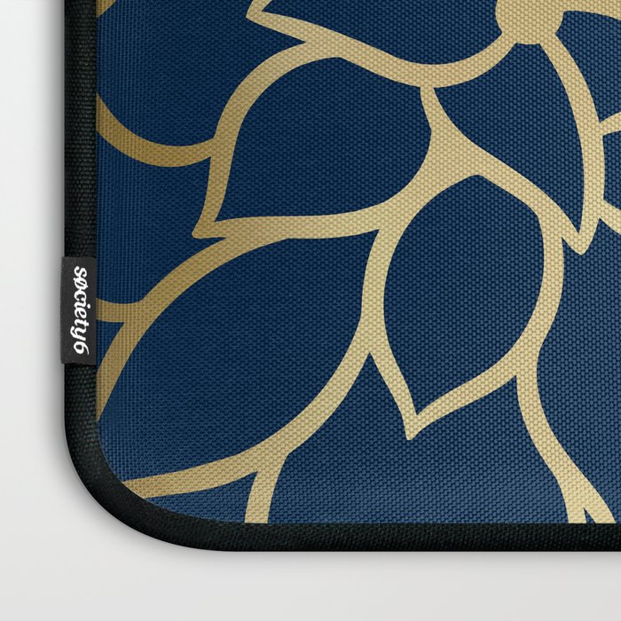 Gold and Navy Flower Laptop Sleeve Gallery Image 3