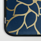 Gold and Navy Flower Laptop Sleeve Gallery Image 3