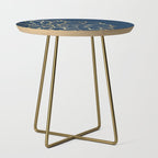 Gold and Navy Flower Side Table Gallery Image 1