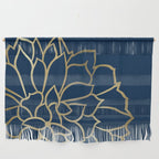 Gold and Navy Flower Wall Hanging Gallery Image 1