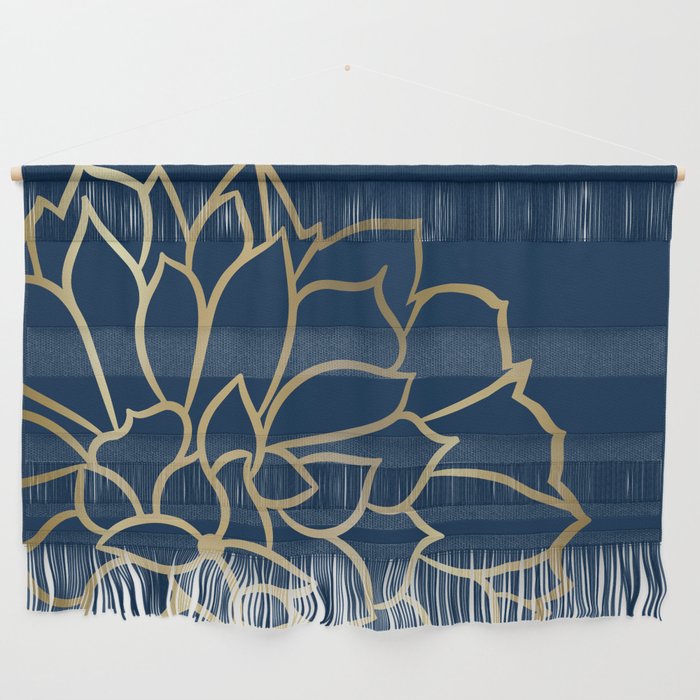 Gold and Navy Flower Wall Hanging Gallery Image 1