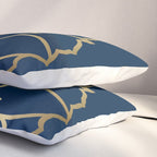 Gold and Navy Flower Pillow Sham Gallery Image 3