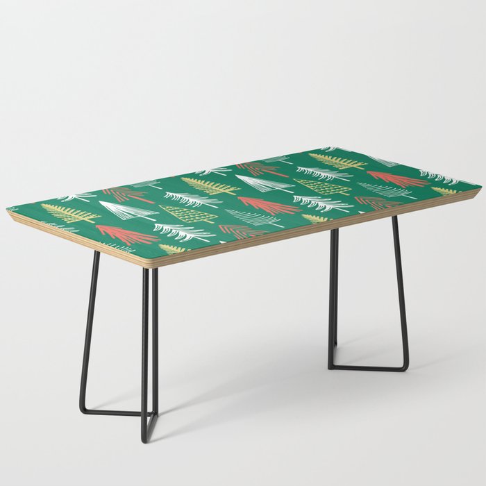 Green christmas pine tree doodle pattern Coffee Table Gallery Image 1