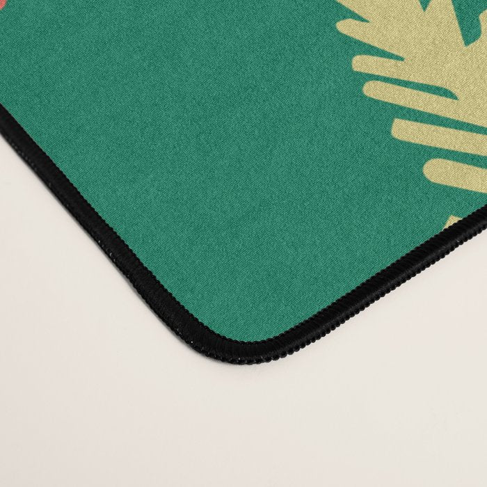 Green christmas pine tree doodle pattern Desk Mat Gallery Image 4