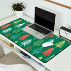 Green christmas pine tree doodle pattern Desk Mat Gallery Image 2