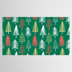 Green christmas pine tree doodle pattern Tablecloth Gallery Image 2