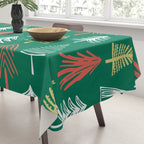 Green christmas pine tree doodle pattern Tablecloth Gallery Image 3