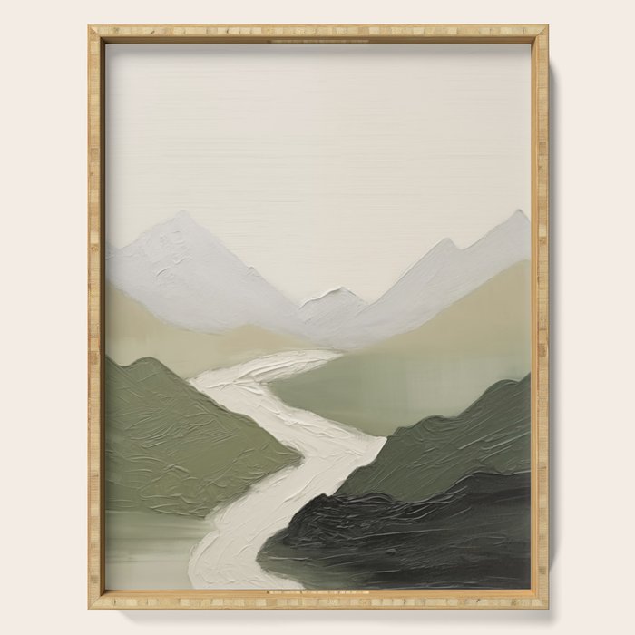 Sage Landscape Painting I Serving Tray Gallery Image 1