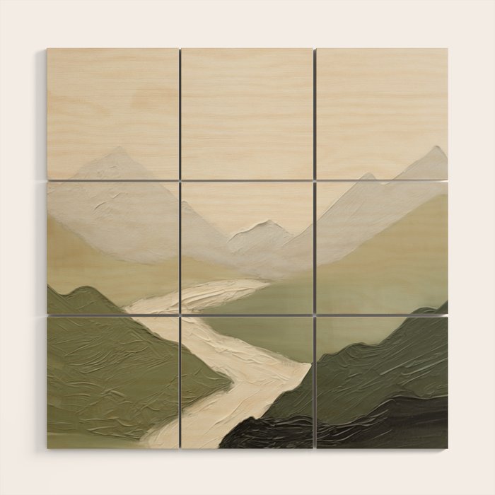 Sage Landscape Painting I Wood Wall Art Gallery Image 1