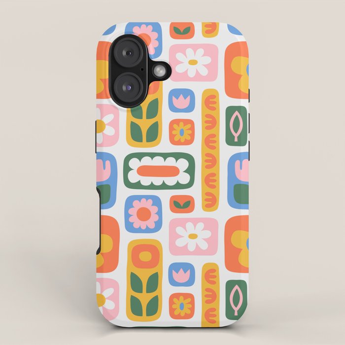 Vintage scandinavian floral art pattern iPhone Case Gallery Image 1