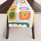 Vintage scandinavian floral art pattern Table Runner Gallery Image 1