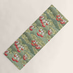 Watercolor moss and mushroom mosaic pattern Yoga Mat Gallery Image 1