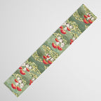 Watercolor moss and mushroom mosaic pattern Table Runner Gallery Image 3