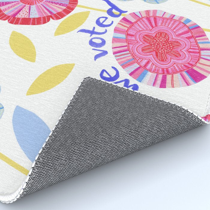 United We Grow - Vote | Floral in Red, Pink, & Blue Rug Gallery Image 4
