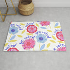 United We Grow - Vote | Floral in Red, Pink, & Blue Rug Gallery Image 1
