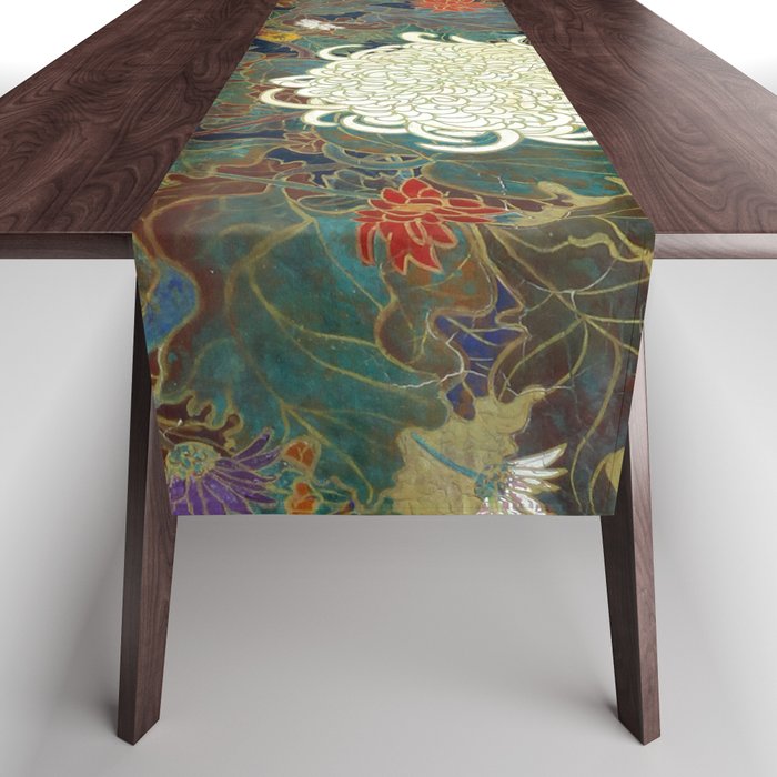 flower Japanese painting Table Runner Gallery Image 1