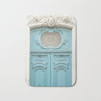 Blue Paris Door - Architecture Photograph, Travel Photography Bath Mat Gallery Image 1