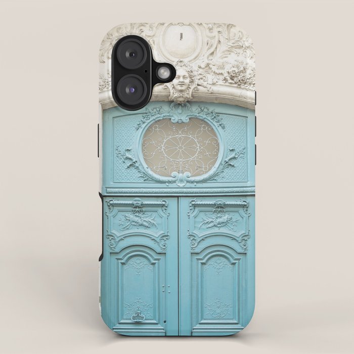 Blue Paris Door - Architecture Photograph, Travel Photography iPhone Case Gallery Image 1
