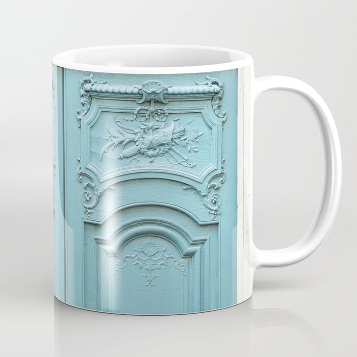 Blue Paris Door - Architecture Photograph, Travel Photography Coffee Mug Gallery Image 1