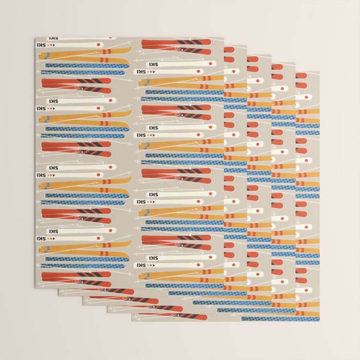 Ski Illustration Wrapping Paper Gallery Image 3