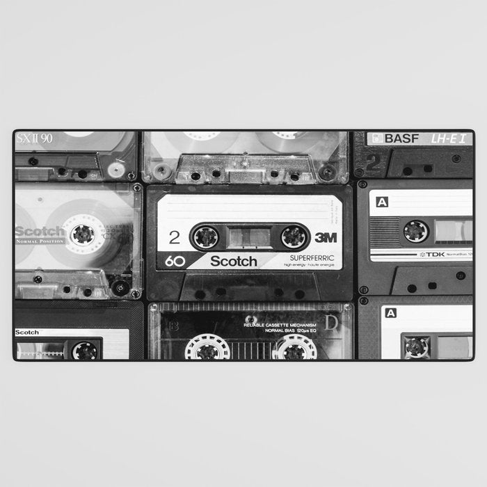 Something Nostalgic - black and white #decor #society6 #buyart Desk Mat Gallery Image 3