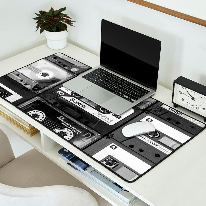 Something Nostalgic - black and white #decor #society6 #buyart Desk Mat Gallery Image 2