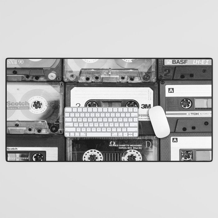 Something Nostalgic - black and white #decor #society6 #buyart Desk Mat Gallery Image 1