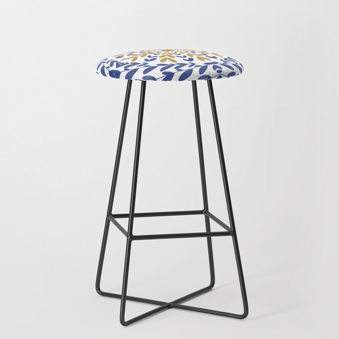 Intricate modern nature tile B Stool Gallery Image 1