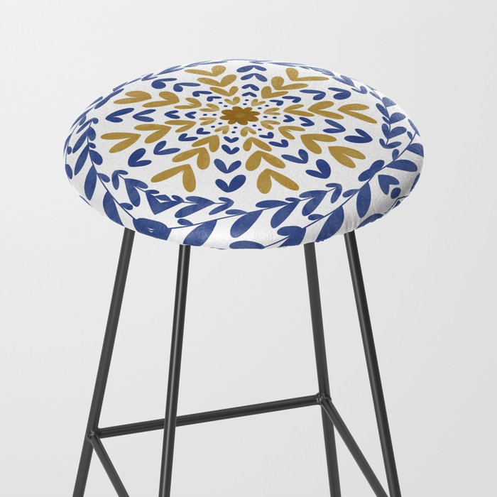 Intricate modern nature tile B Stool Gallery Image 2