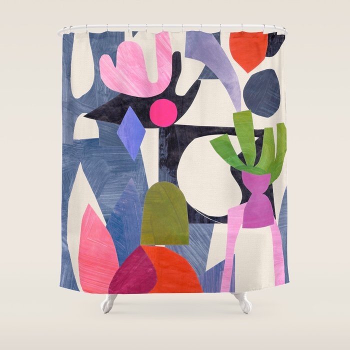 Mid Night Cactus Shower Curtain Gallery Image 1