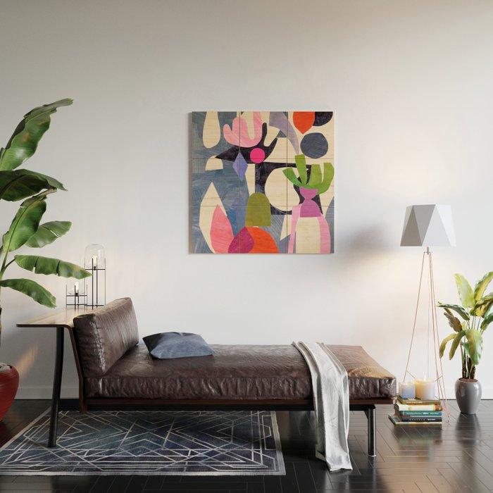 Mid Night Cactus Wood Wall Art Gallery Image 2
