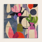 Mid Night Cactus Wood Wall Art Gallery Image 1