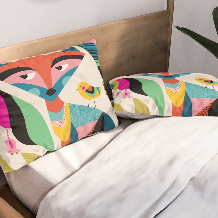 Mid-Century Fox Pillow Sham Gallery Image 2