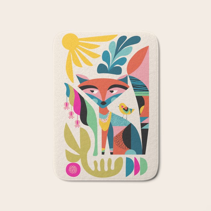 Mid-Century Fox Bath Mat Gallery Image 1
