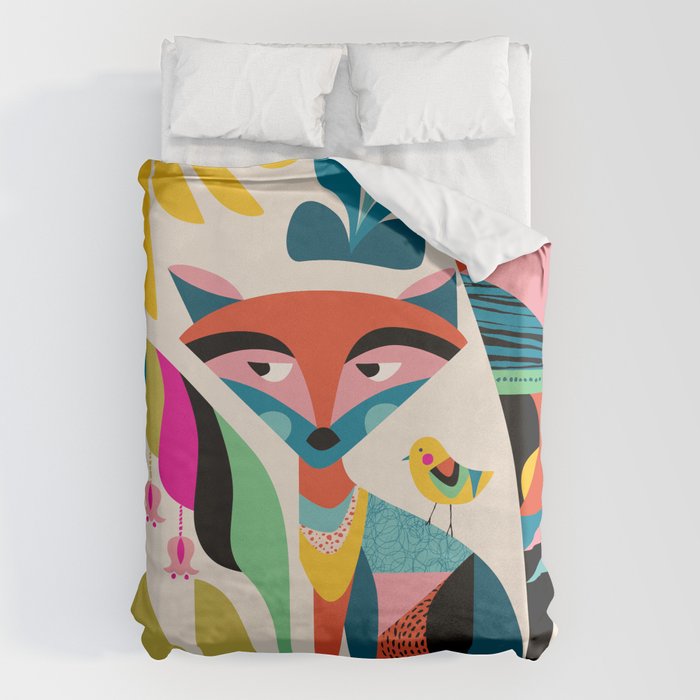 Mid-Century Fox Duvet Cover Gallery Image 6