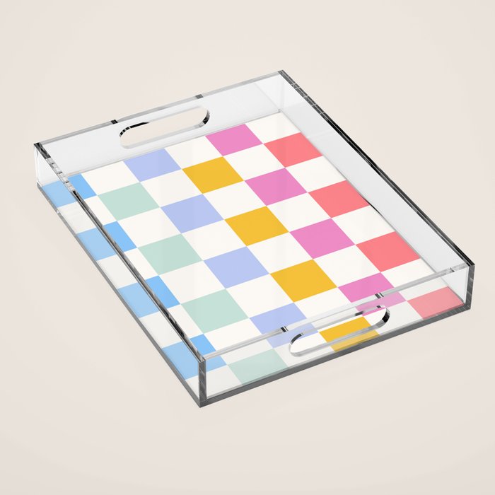 Check mate - rainbow Acrylic Tray Gallery Image 1
