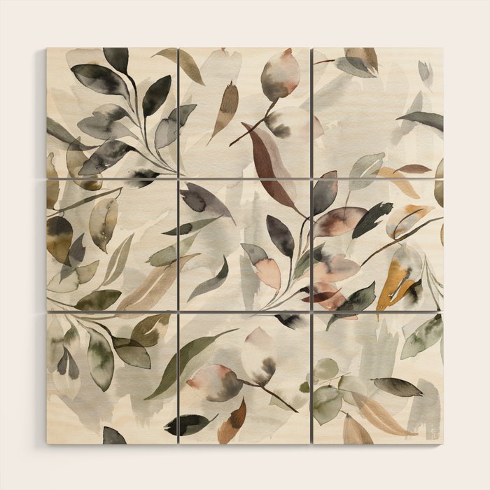 Harvest 2025 Mystic Watercolor Leaves Fall Wood Wall Art Gallery Image 1