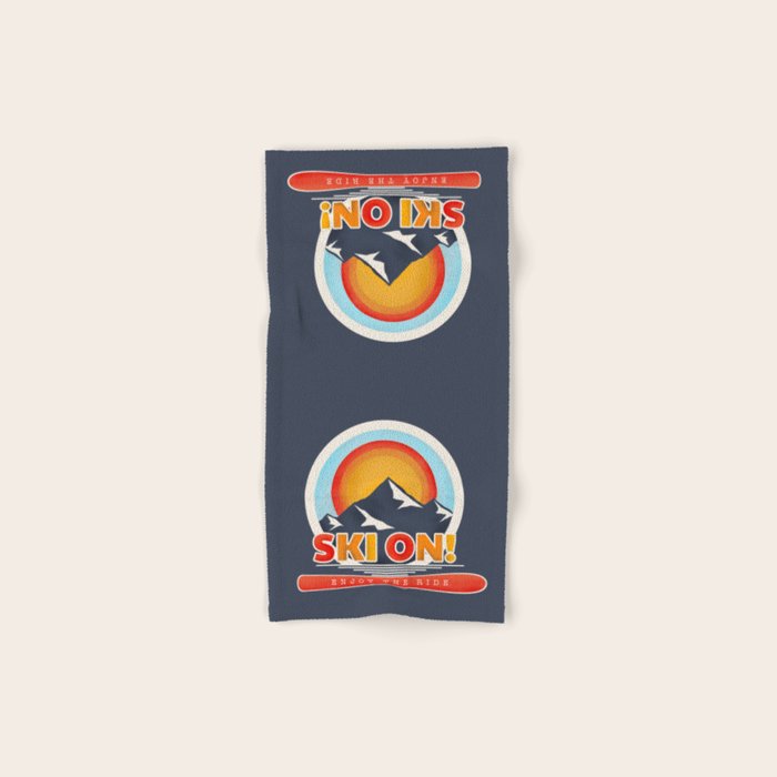 SKI ON! retro badge Towels Gallery Image 1