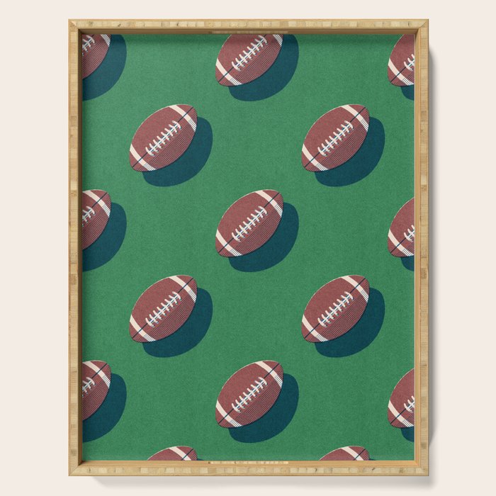 BALLS American Football - pattern Serving Tray Gallery Image 1