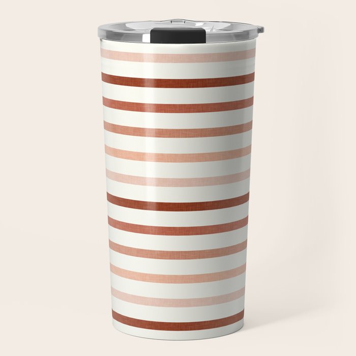 terra cotta stripes  Travel Mug Gallery Image 1